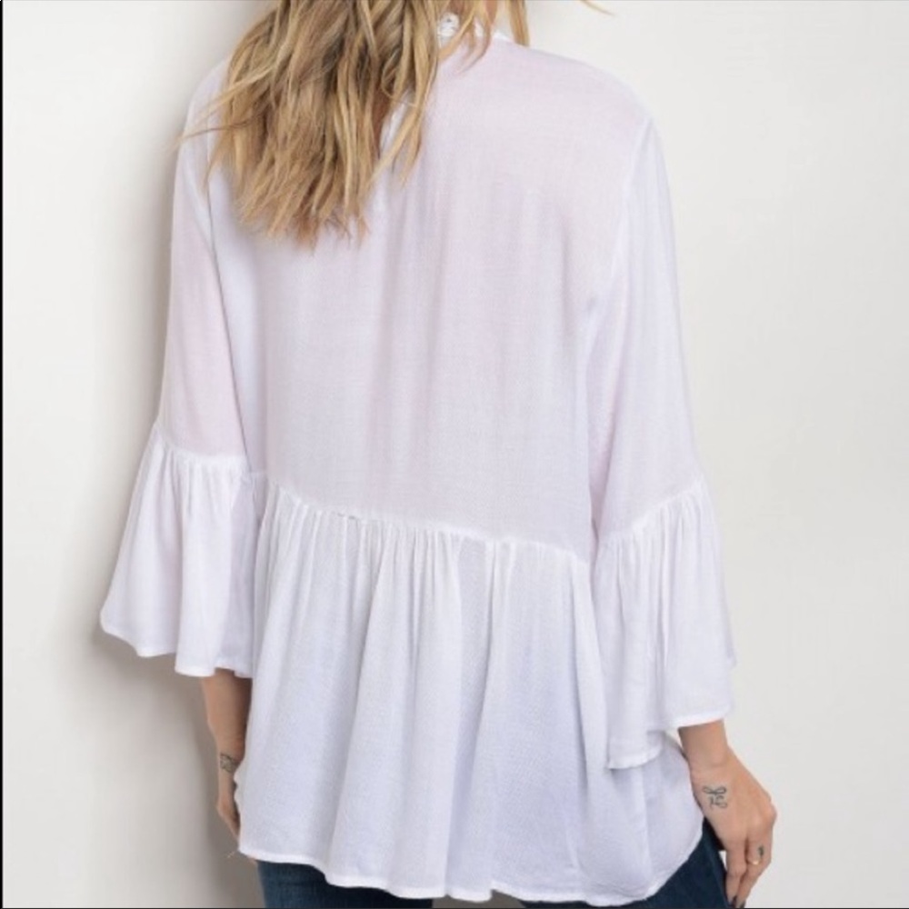 Lace Trim babydoll top - Picture 2 of 4